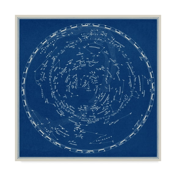 Trademark Fine Art 'Stars and Constellations Chart' Canvas Art by Vision Studio
