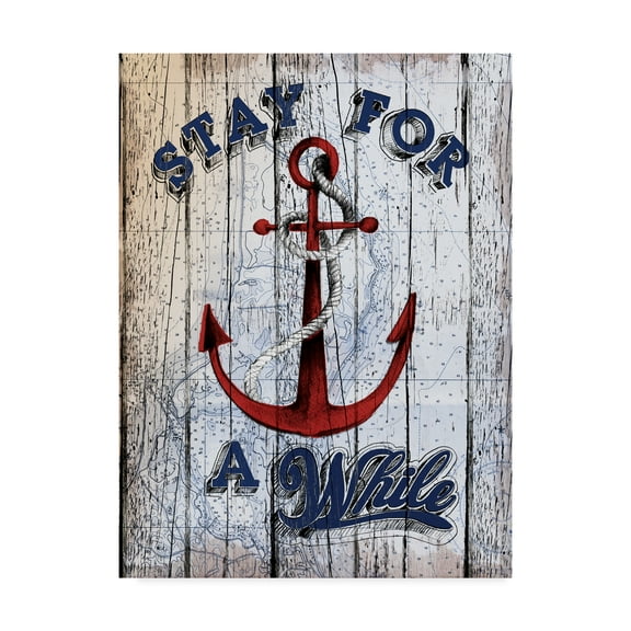 Trademark Fine Art 'Stay Anchor' Canvas Art by Art Licensing Studio
