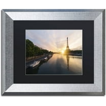 Trademark Fine Art 'Stay Up Paris' Canvas Art by Mathieu Rivrin, Black Matte, Silver Frame