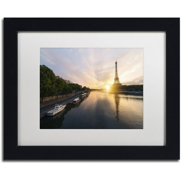 Trademark Fine Art 'Stay Up Paris' Canvas Art by Mathieu Rivrin, White Matte, Black Frame