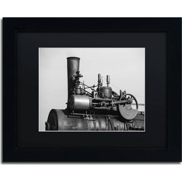 Trademark Fine Art "Steam Engine" Canvas Art by Jason Shaffer, Black Matte, Black Frame