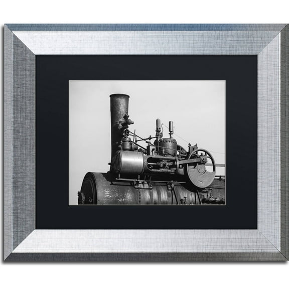 Trademark Fine Art "Steam Engine" Canvas Art by Jason Shaffer, Black Matte, Silver Frame
