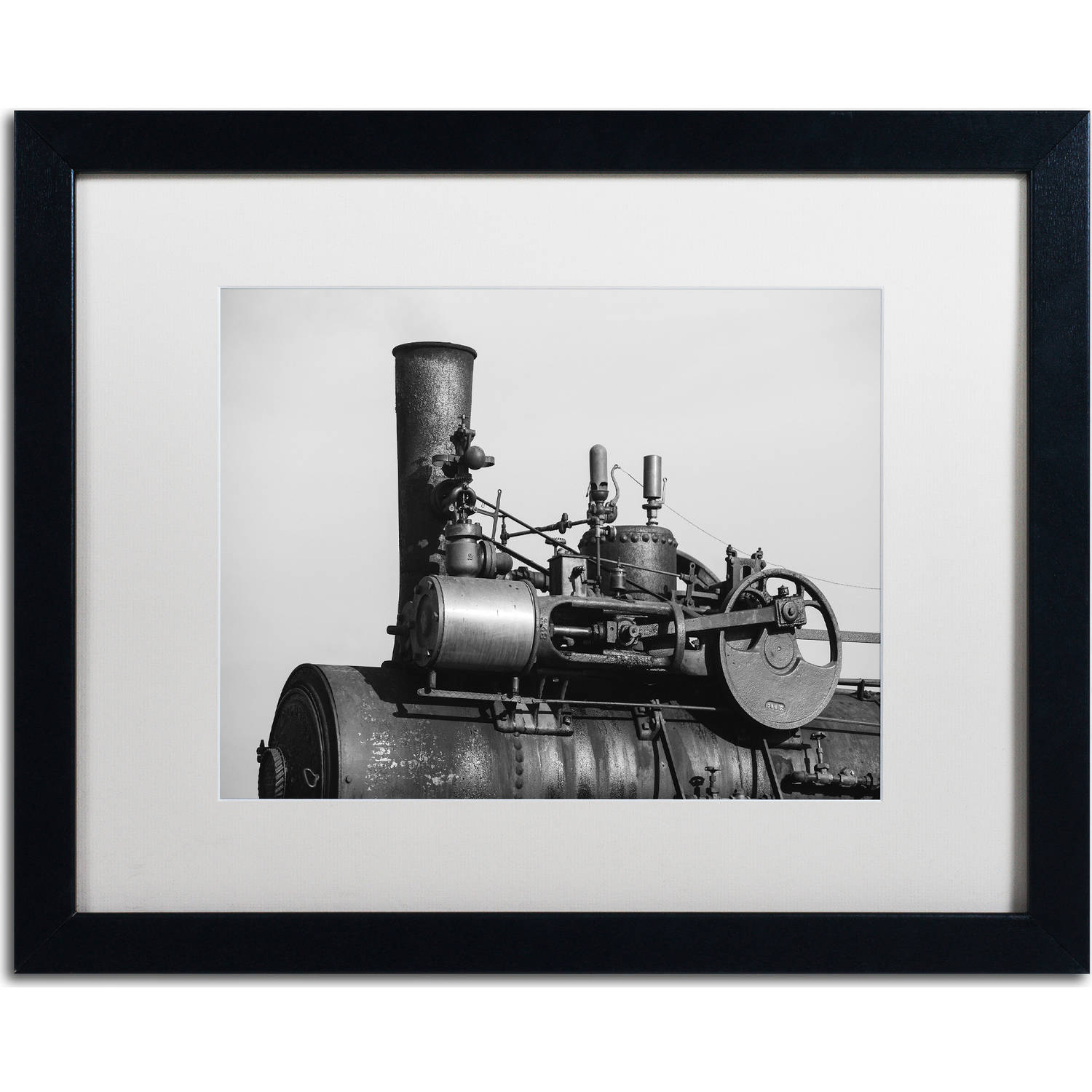 Trademark Fine Art "Steam Engine" Canvas Art by Jason Shaffer, White Matte, Black Frame
