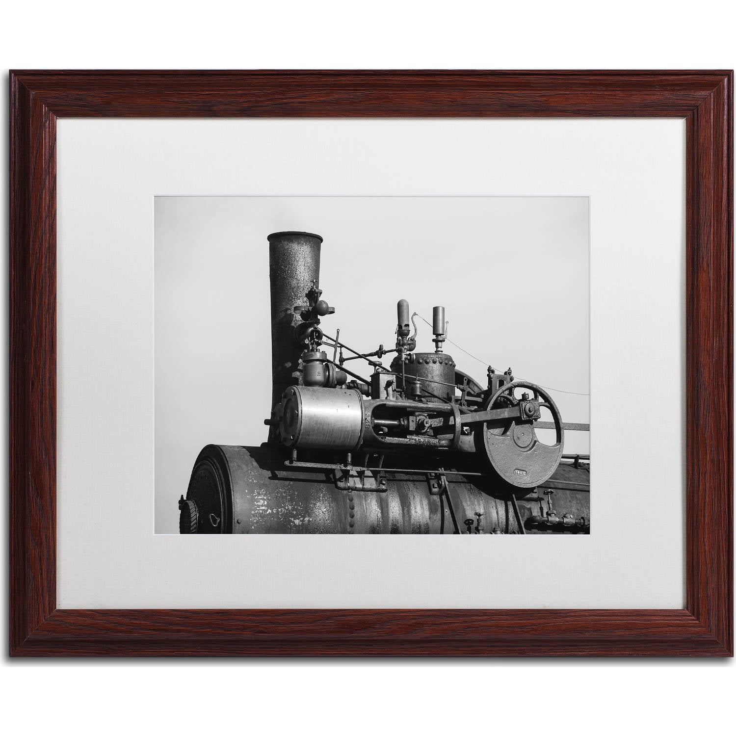 Trademark Fine Art "Steam Engine" Canvas Art by Jason Shaffer, White Matte, Wood Frame