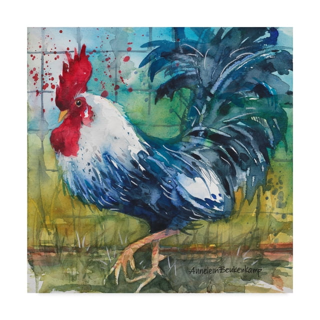 Trademark Fine Art 'Stepping Out Blue White' Canvas Art by Annelein Beukenkamp