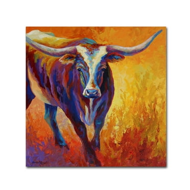 Trademark Fine Art 'Stepping Out Longhorn' Canvas Art by Marion Rose