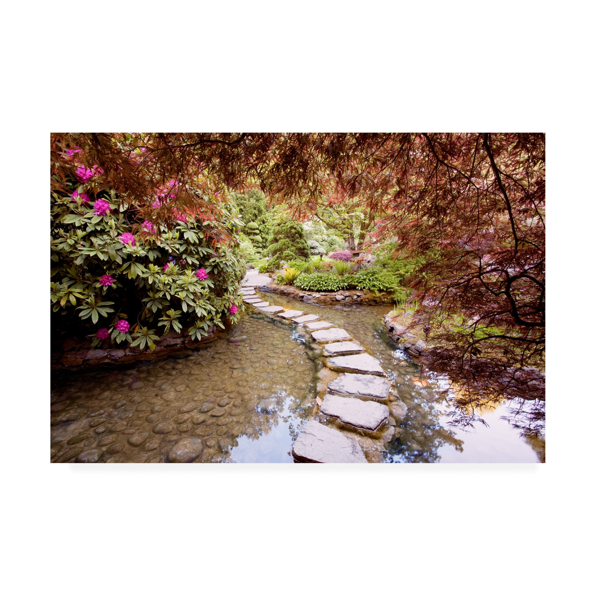 Trademark Fine Art 'Stepping Stones At Butchart Gardens Victoria B.C.' Canvas Art by Monte Nagler