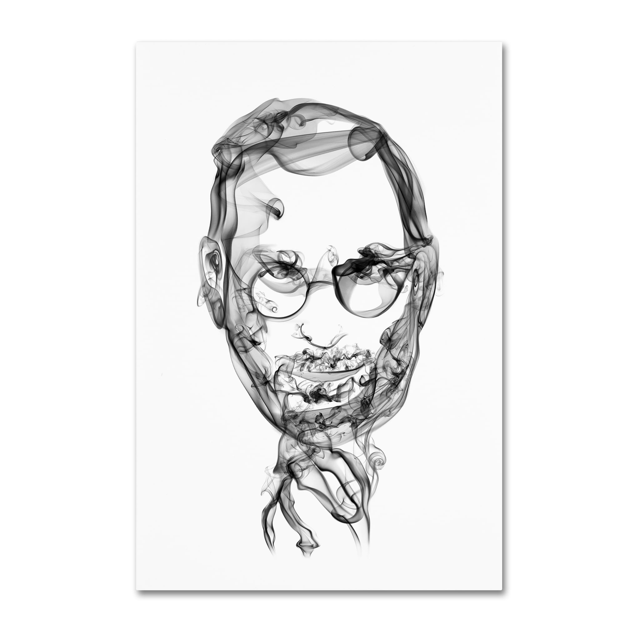 Modern Black Smoke Portrait Canvas Art, 16 x 24 Inches