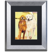 Trademark Fine Art "Stick With Me 1" Canvas Art by Pat Saunders-White Black Matte, Silver Frame