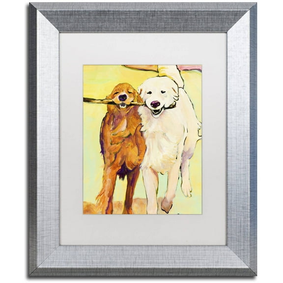 Trademark Fine Art "Stick With Me 1" Canvas Art by Pat Saunders-White White Matte, Silver Frame