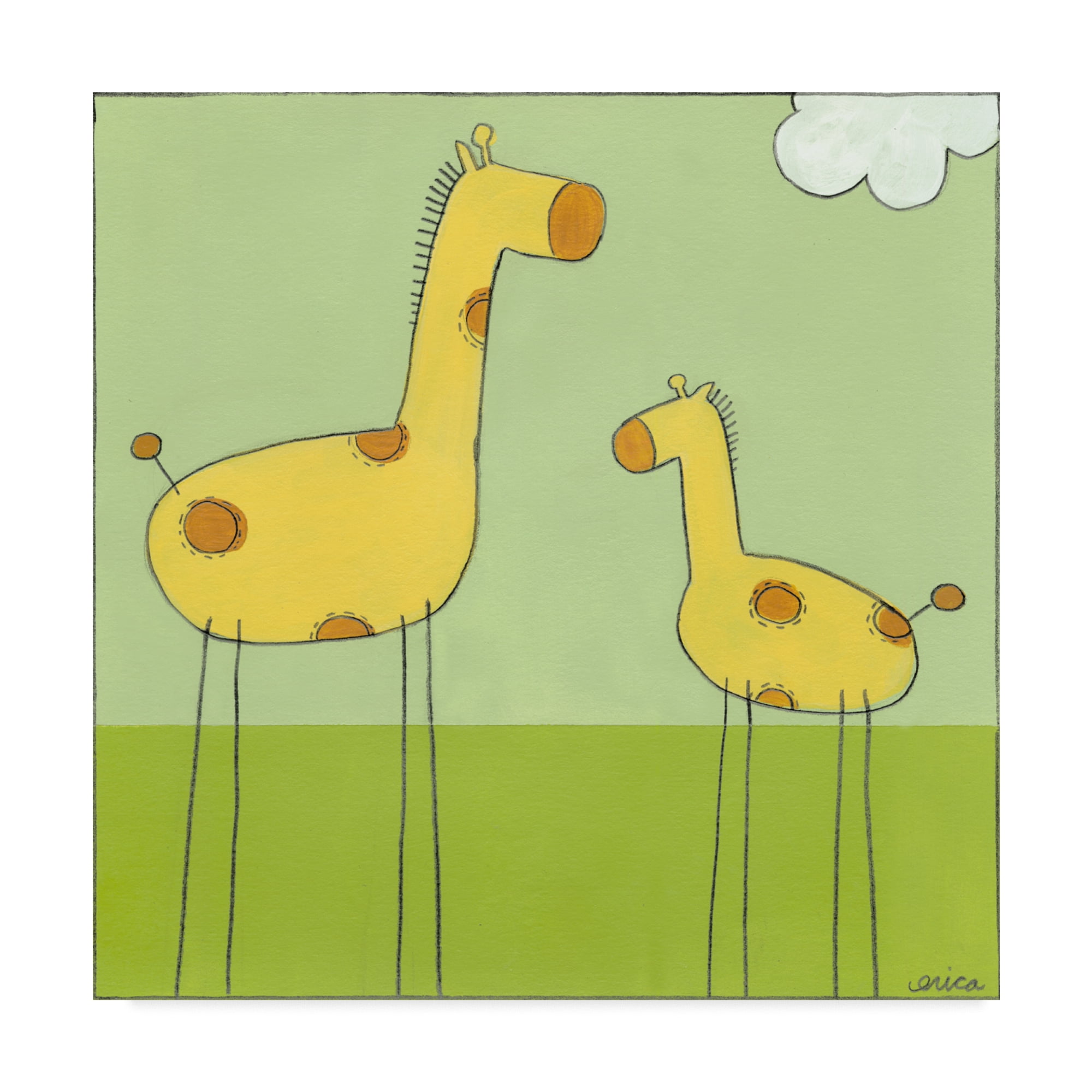 Trademark Fine Art 'Stick leg Giraffe I' Canvas Art by June Erica Vess