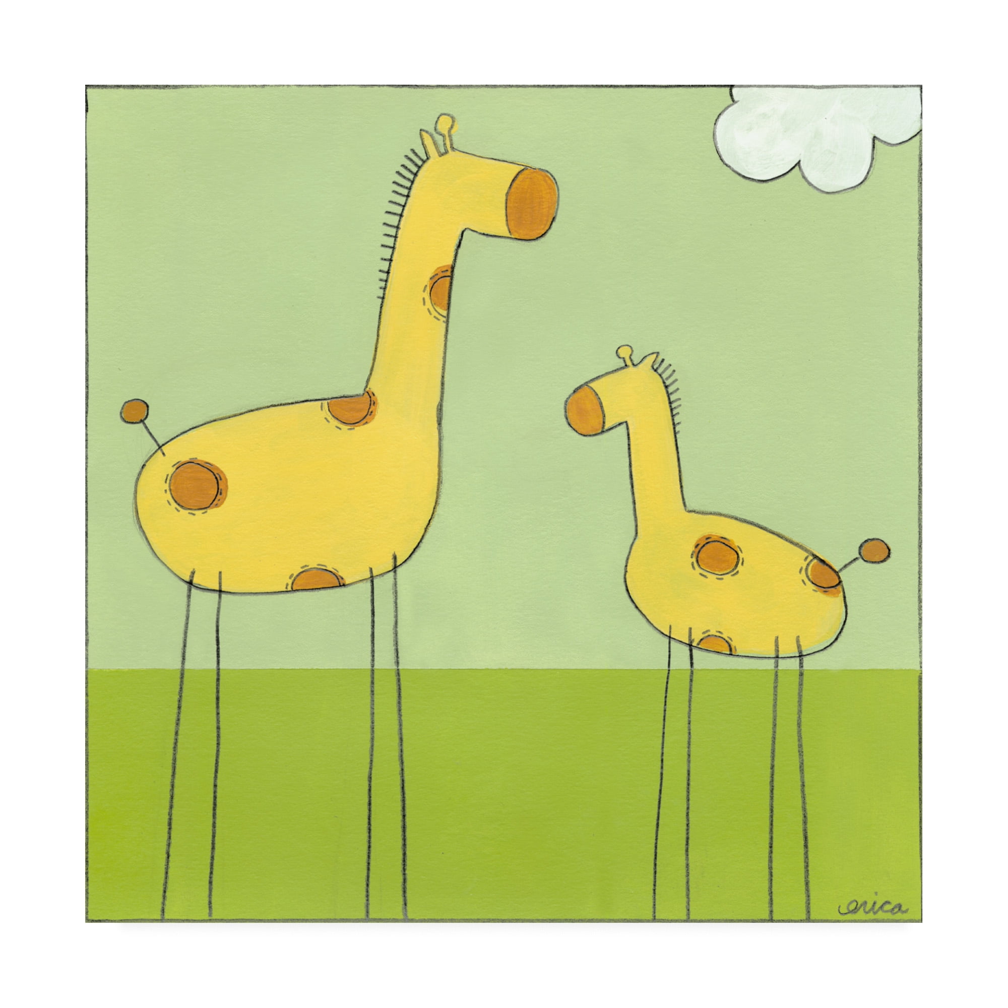 Trademark Fine Art 'Stick leg Giraffe I Childrens Art' Canvas Art by June Erica Vess