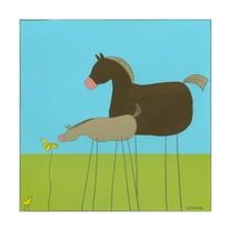 Trademark Fine Art 'Stick leg Horse II Childrens Art' Canvas Art by June Erica Vess