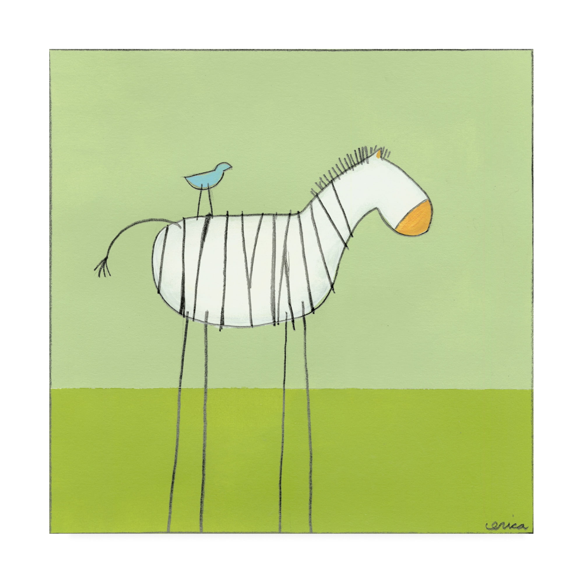 Trademark Fine Art 'Stick leg Zebra I Childrens Art' Canvas Art by June Erica Vess
