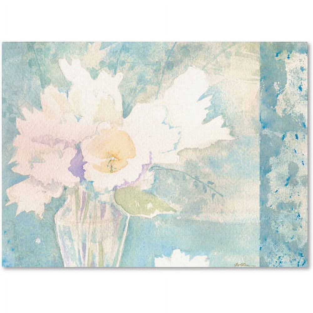 Trademark Fine Art Still Life Canvas Art ' White and Teal Composition ' by Sheila Golden