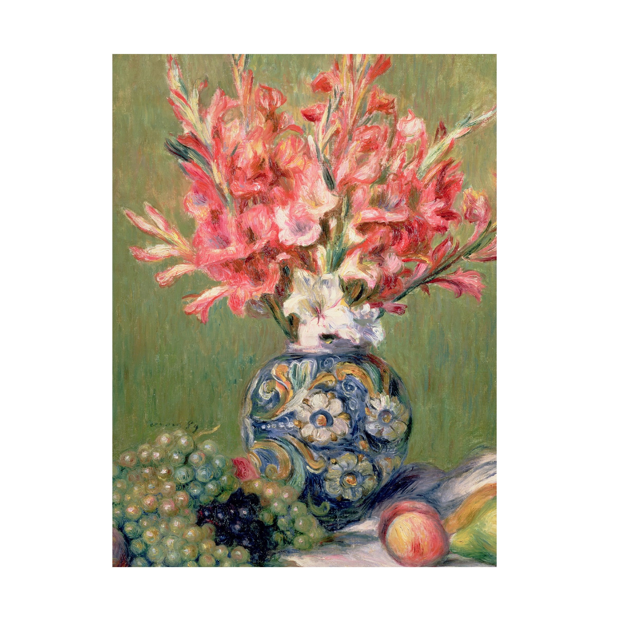 Trademark Fine Art Pierre Renoir Still life of Fruit and Flowers Canvas Wall Art - 18x24