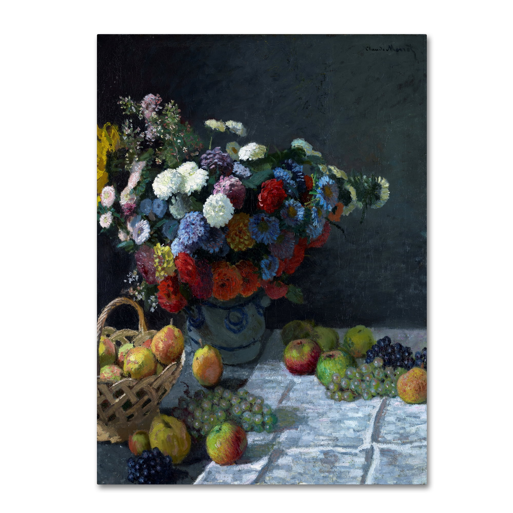 Trademark Fine Art 'Still Life With Flowers And Fruit' Canvas Art by Monet