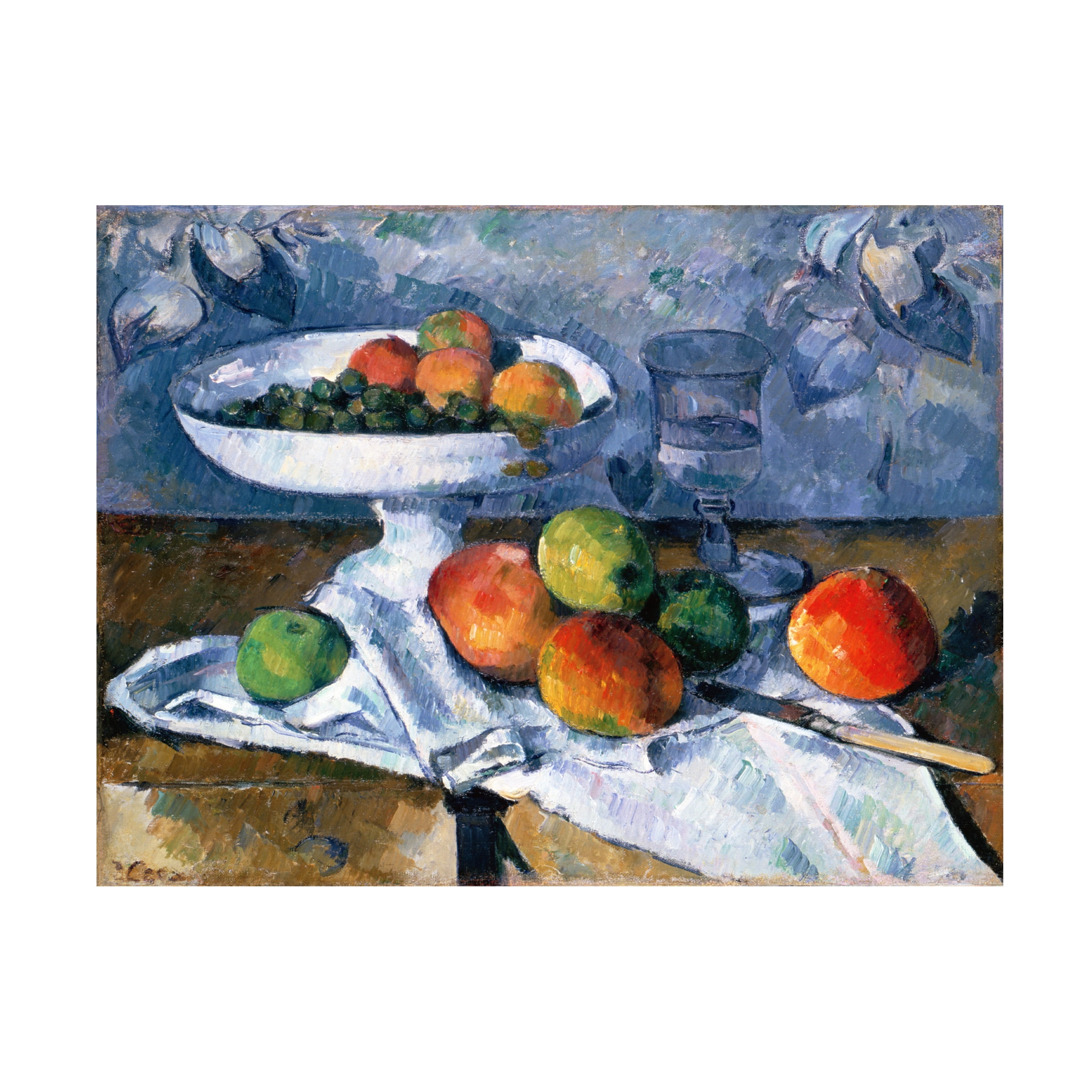 Trademark Fine Art Paul Cezanne Still Life With Fruit Dish Canvas Wall Art - 14x19