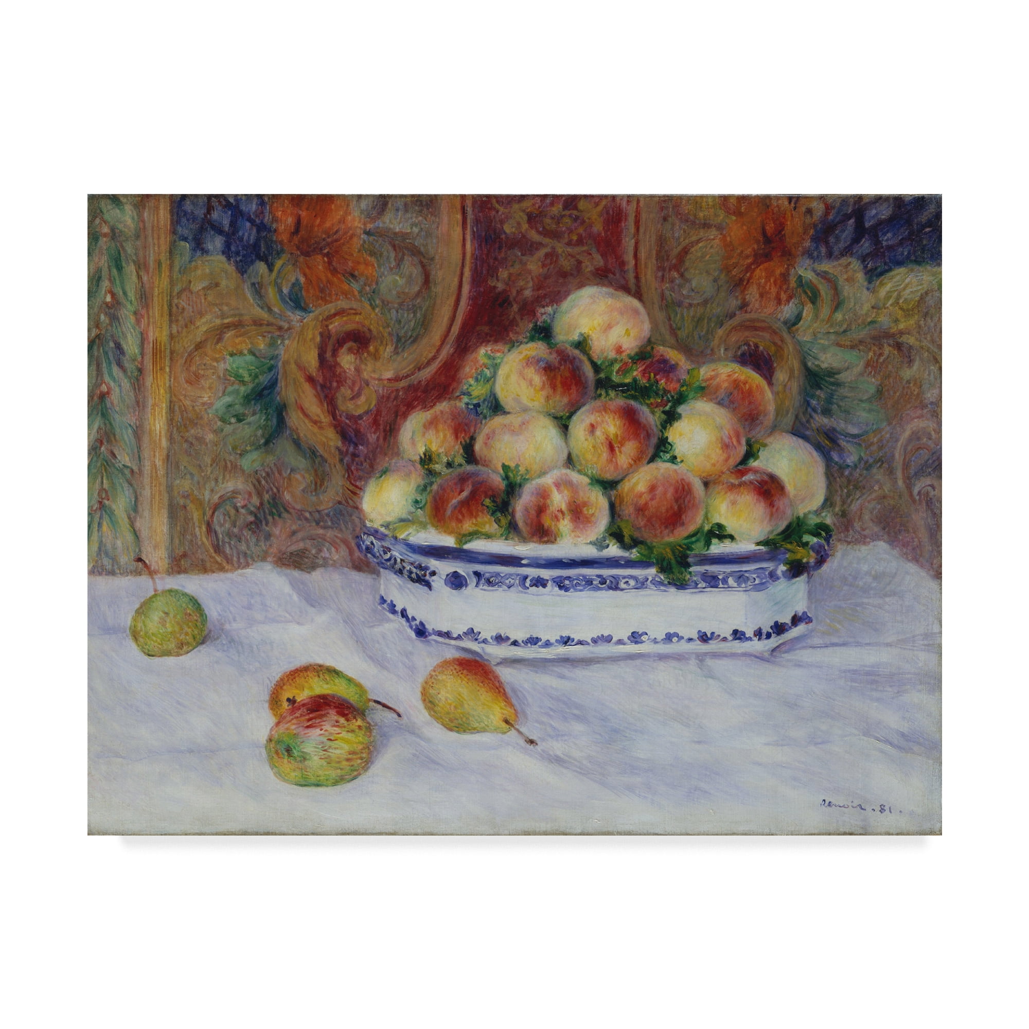 Trademark Fine Art 'Still Life With Peaches' Canvas Art by Pierre Auguste Renoir