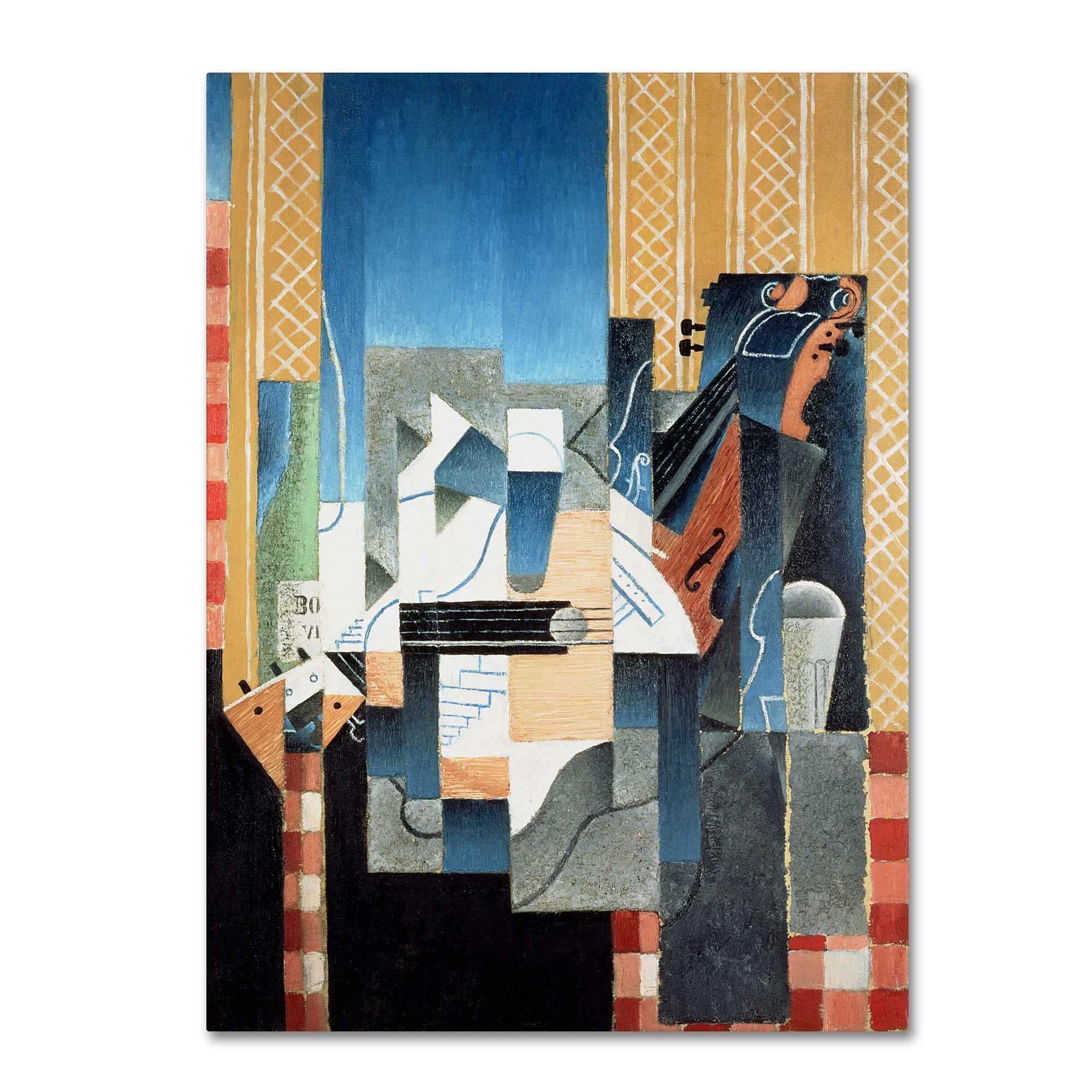 Trademark Fine Art "Still Life With Violin and Guitar" Canvas Art by Juan Gris