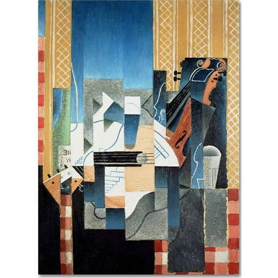 Trademark Fine Art "Still Life With Violin and Guitar" Canvas Art by Juan Gris