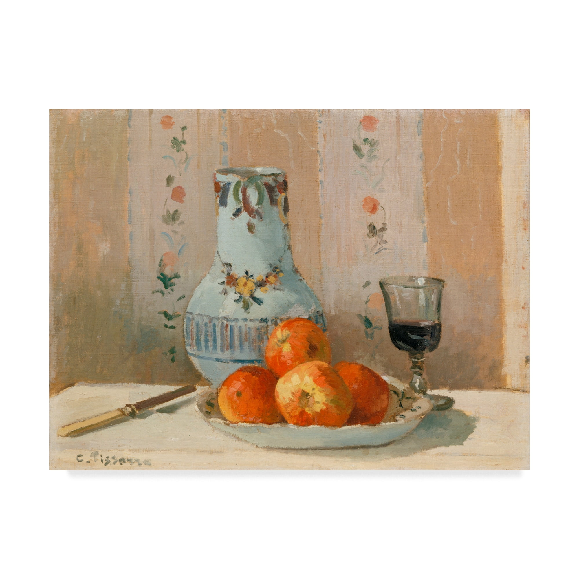 Trademark Fine Art 'Still Life with Apples and Pitcher' Canvas Art by Camille Pissarro