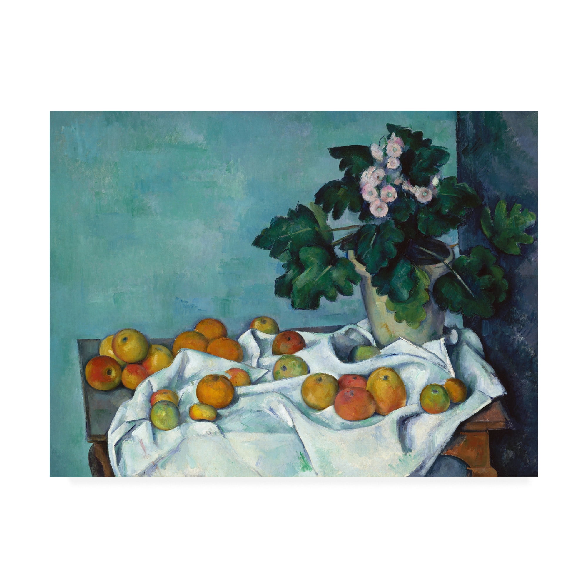 Trademark Fine Art 'Still Life with Apples and a Pot of Primroses' Canvas Art by Paul Czann