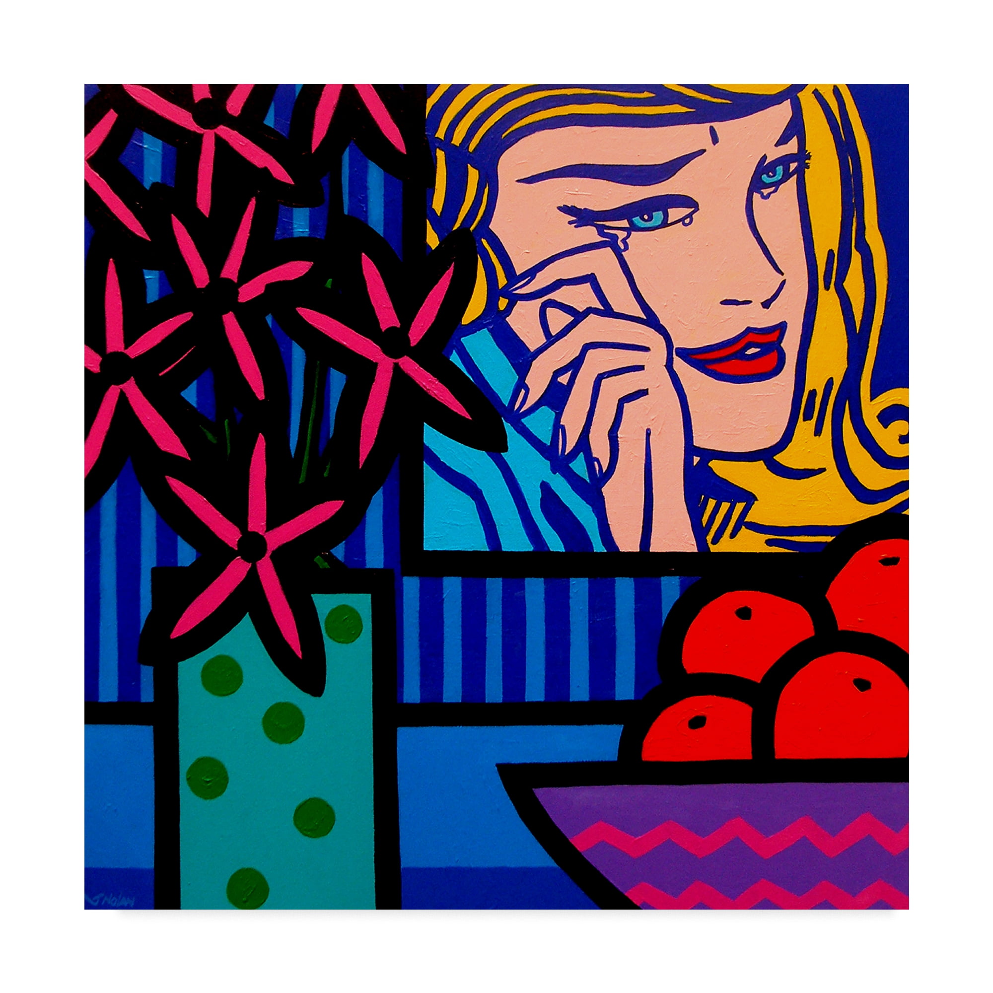 Trademark Fine Art 'Still Life with Lichtenstein Crying Girl' Canvas Art by John Nolan
