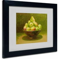 Trademark Fine Art "Still Life with Pears" Canvas Art by Rio, Black Frame