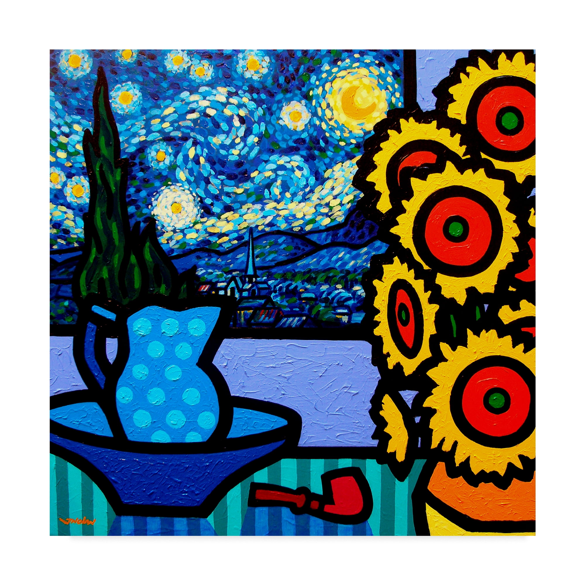 Trademark Fine Art 'Still Life with Starry Night' Canvas Art by John Nolan