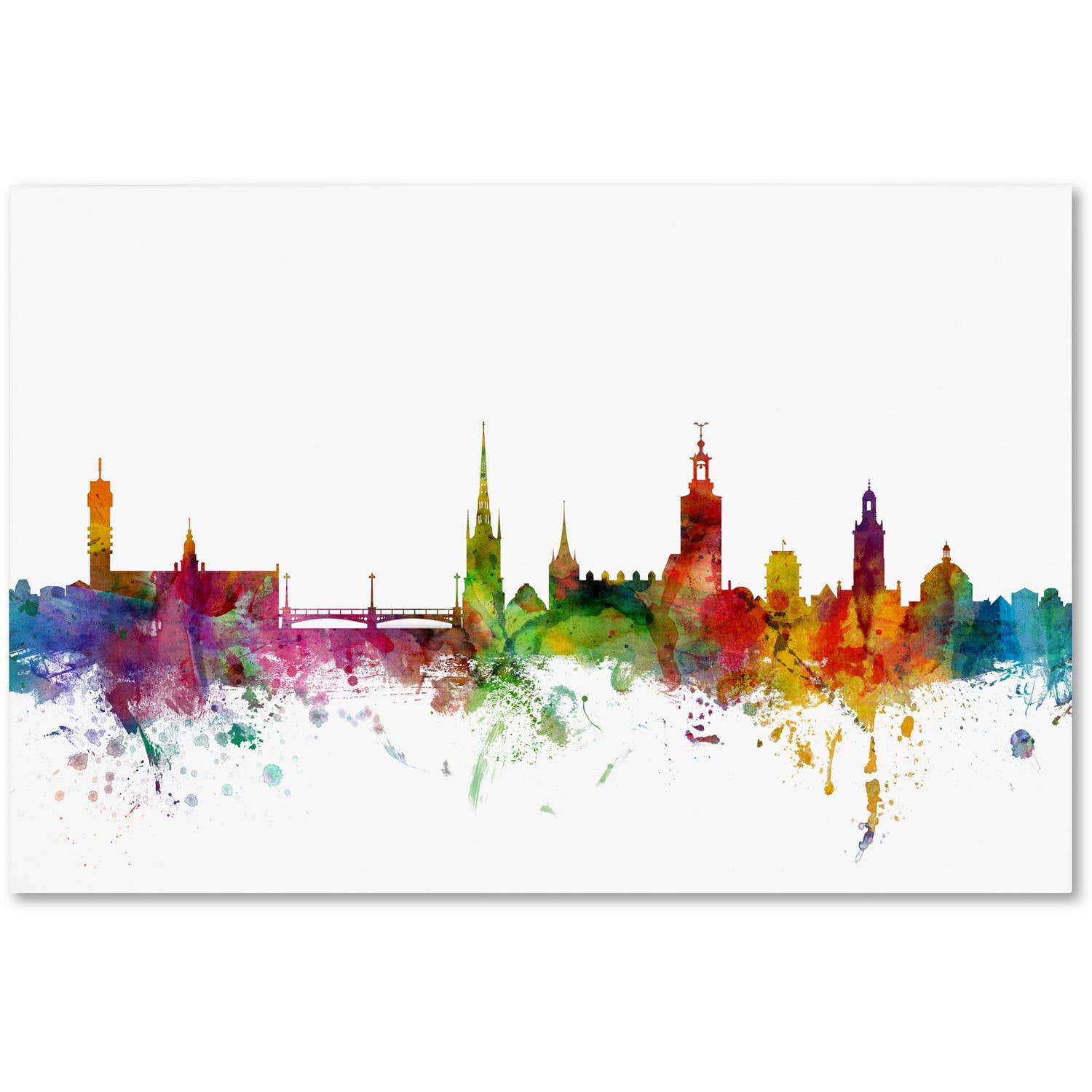 Trademark Fine Art "Stockholm Sweden Skyline" Canvas Art by Michael Tompsett