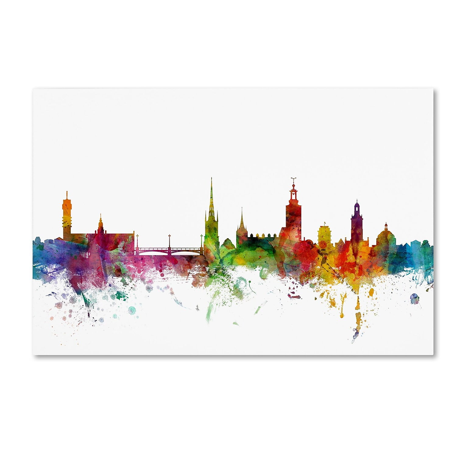 Trademark Fine Art "Stockholm Sweden Skyline" Canvas Art by Michael Tompsett