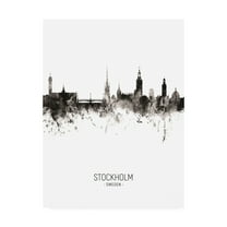 Trademark Fine Art 'Stockholm Sweden Skyline Portrait II' Canvas Art by Michael Tompsett