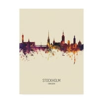 Trademark Fine Art 'Stockholm Sweden Skyline Portrait III' Canvas Art by Michael Tompsett