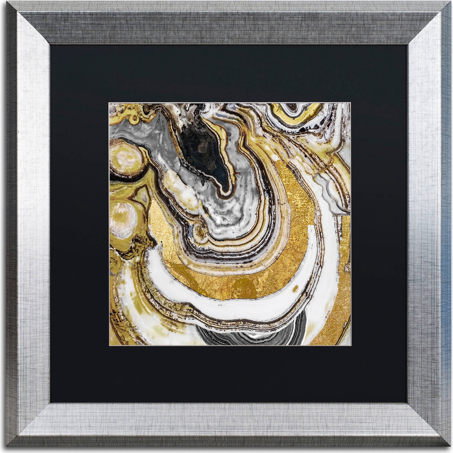 Trademark Fine Art "Stone Prose" Canvas Art by Color Bakery, Black Matte, Silver Frame