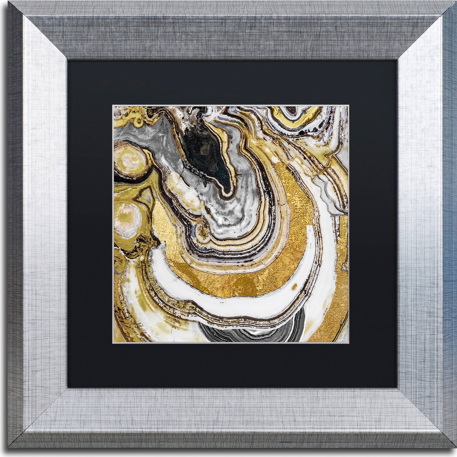 Trademark Fine Art "Stone Prose" Canvas Art by Color Bakery, Black Matte, Silver Frame