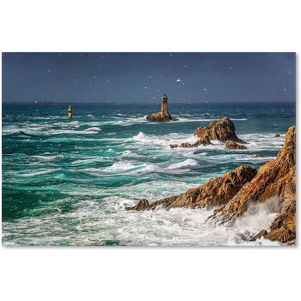Trademark Fine Art "Storm In Pointe du Raz" Canvas Art by Mathieu Rivrin
