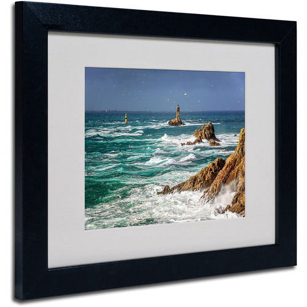 Trademark Fine Art "Storm In Pointe du Raz" Framed Canvas Art by Mathieu Rivrin