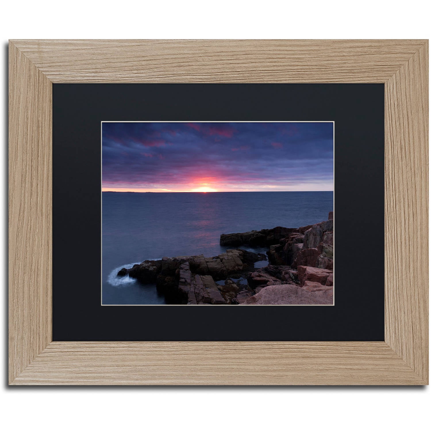Trademark Fine Art "Stormy Sunup" Canvas Art by Michael Blanchette Photography Black Matte, Birch Frame