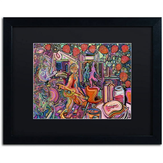 Trademark Fine Art "Strawberry Jam" Canvas Art by Josh Byer, Black Matte, Black Frame