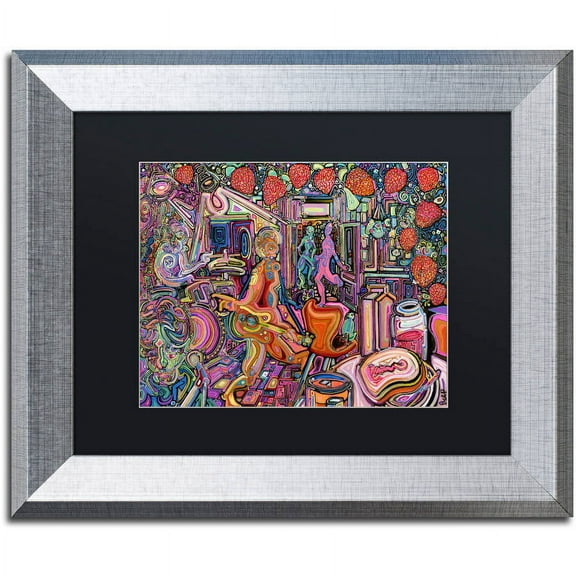 Trademark Fine Art "Strawberry Jam" Canvas Art by Josh Byer, Black Matte, Silver Frame