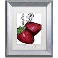 thumbnail image 1 of Trademark Fine Art "Strawberry Splash II" Canvas Art by Roderick Stevens White Matte, Silver Frame, 1 of 5