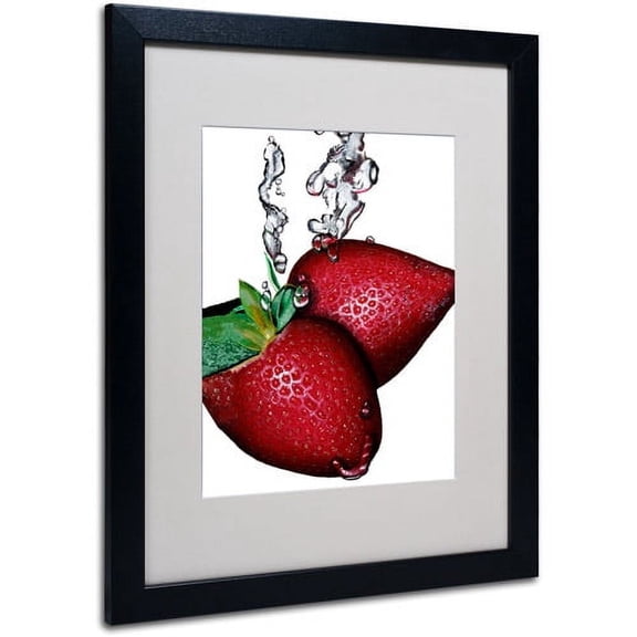 Trademark Fine Art "Strawberry Splash II" Framed Matted Art by Roderick Stevens