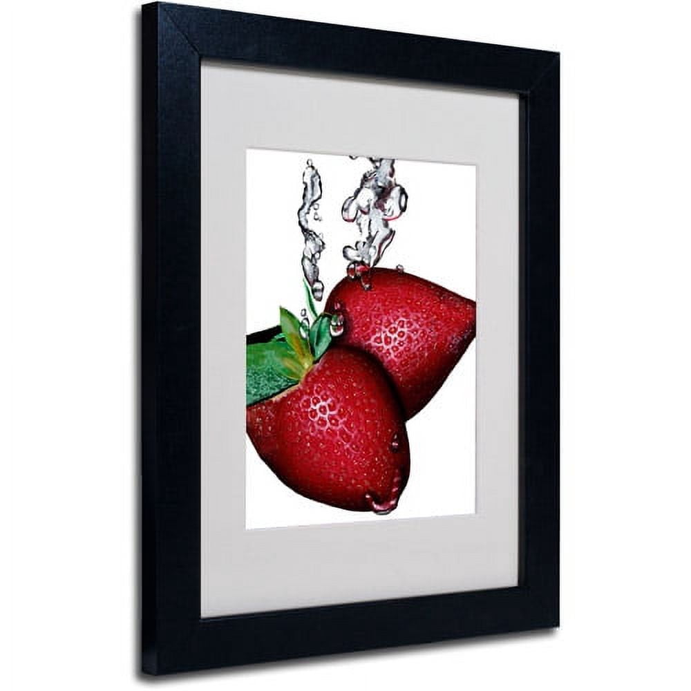 Trademark Fine Art "Strawberry Splash II" Framed Matted Art by Roderick Stevens