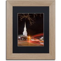 Trademark Fine Art "Street Lights" Canvas Art by Michael Blanchette Photography Black Matte, Birch Frame