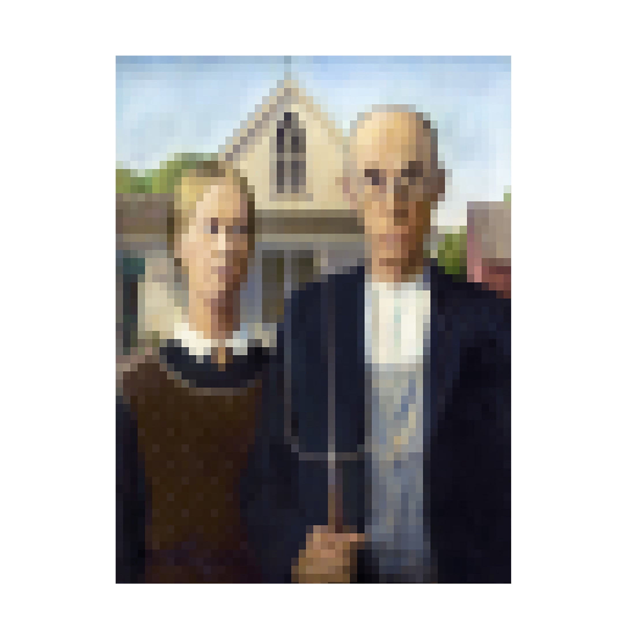 Trademark Fine Art Studio W Pixelated American Gothic Canvas Wall Art