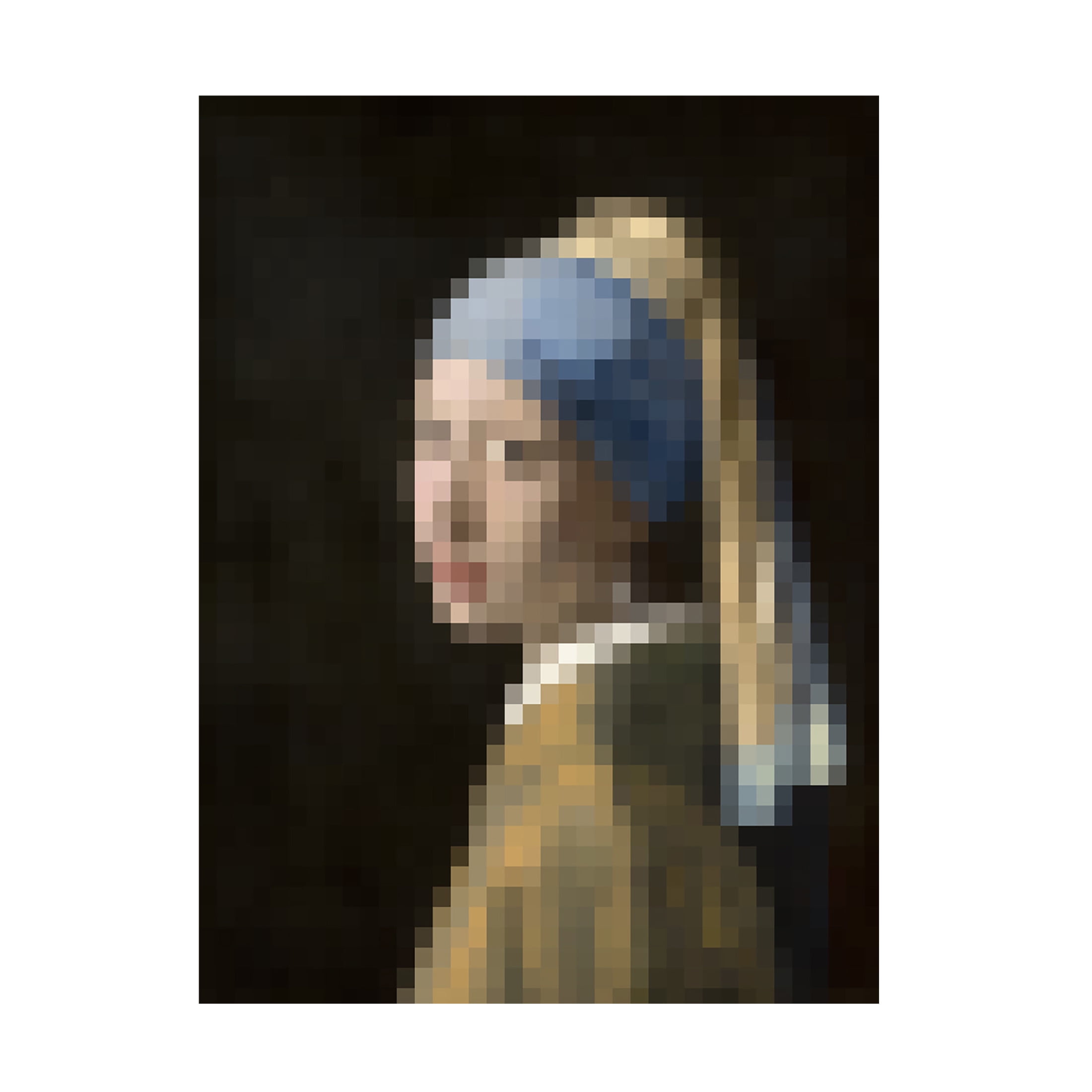 Trademark Fine Art Studio W  Pixelated Girl with a Pearl Earring Canvas Wall Art