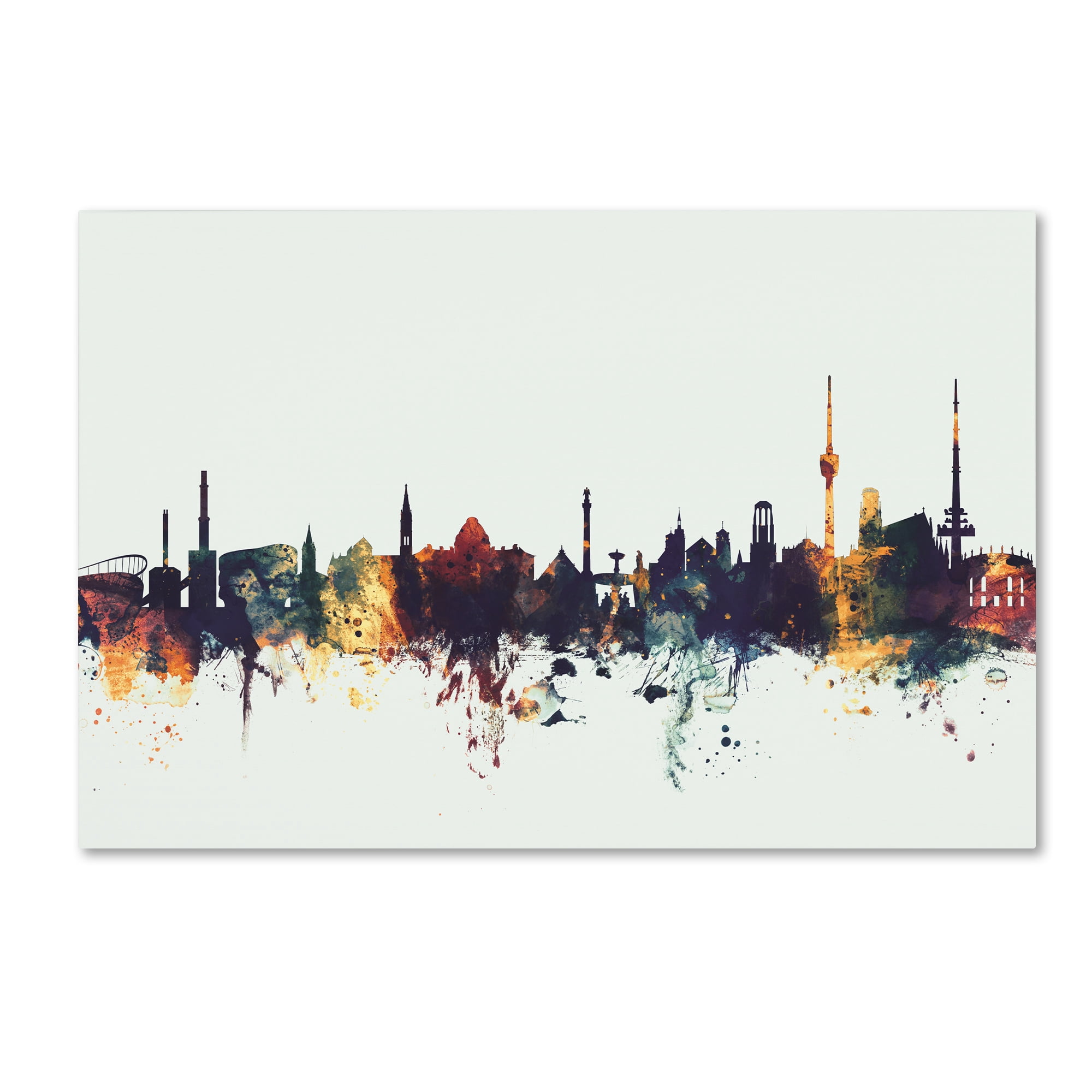Trademark Fine Art 'Stuttgart Germany Skyline V' Canvas Art by Michael Tompsett