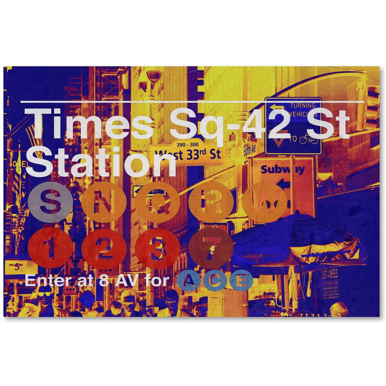 Trademark Fine Art "Subway City Art NYC" Canvas Art by Philippe Hugonnard