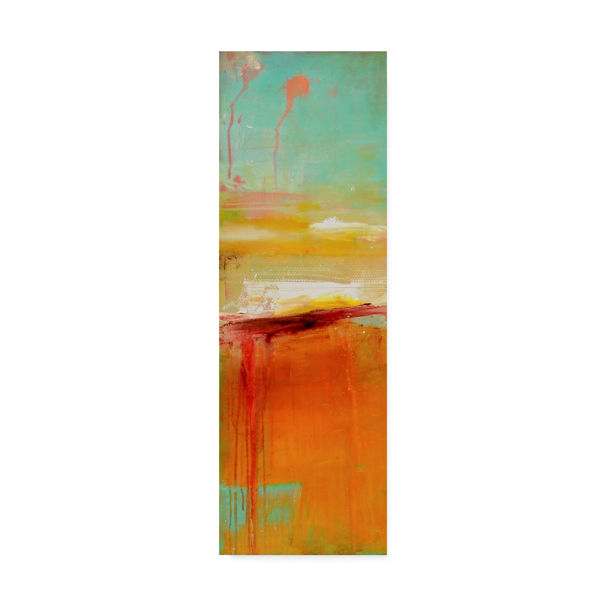 Abstract Turquoise and Orange Canvas Print, 8 x 24